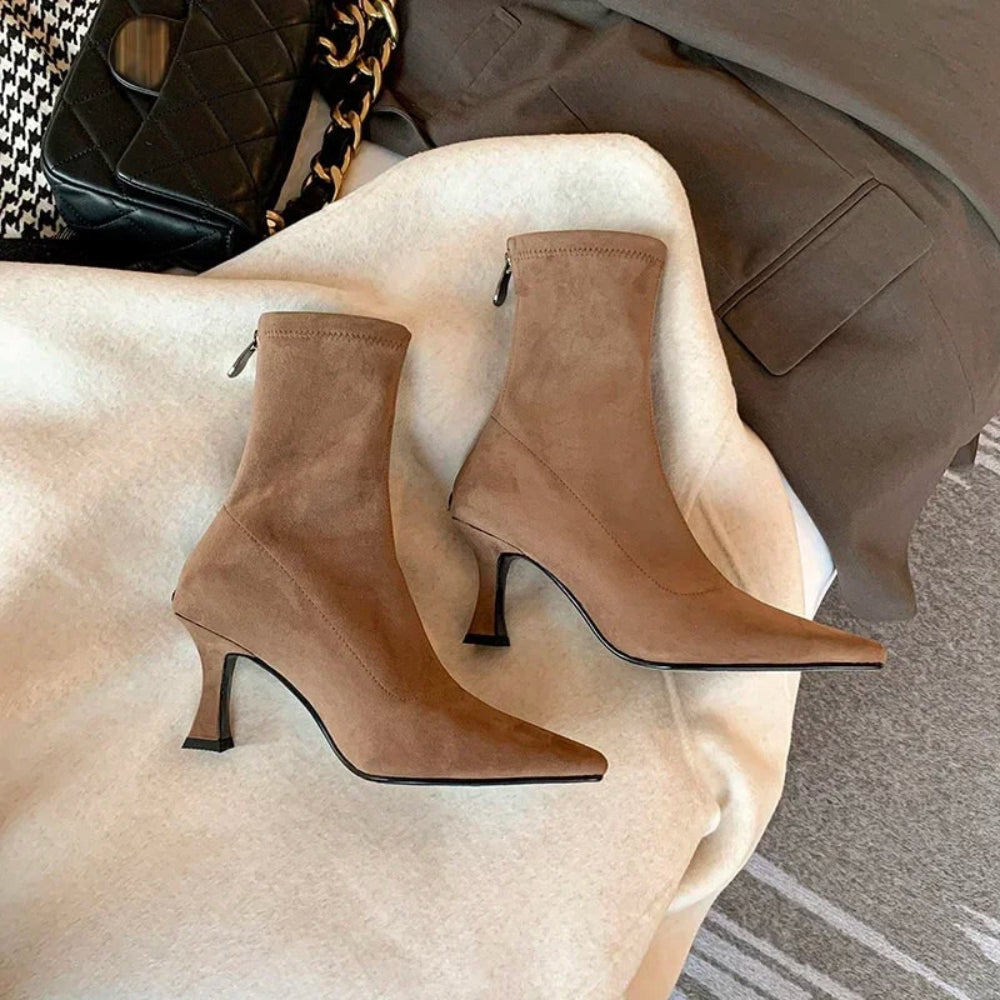 Women's Cowboy Boots Ankle Pointed Toe | Mid Heel Boots  - Image 4