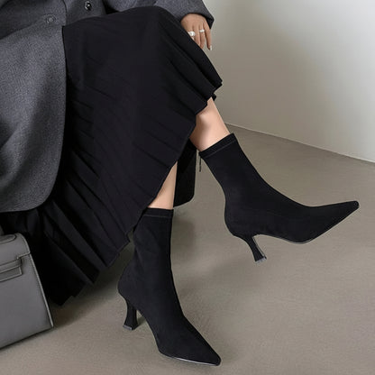 Women's Cowboy Boots Ankle Pointed Toe | Mid Heel Boots  - Image 5