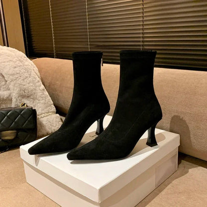 Women's Cowboy Boots Ankle Pointed Toe | Mid Heel Boots  - Image 6