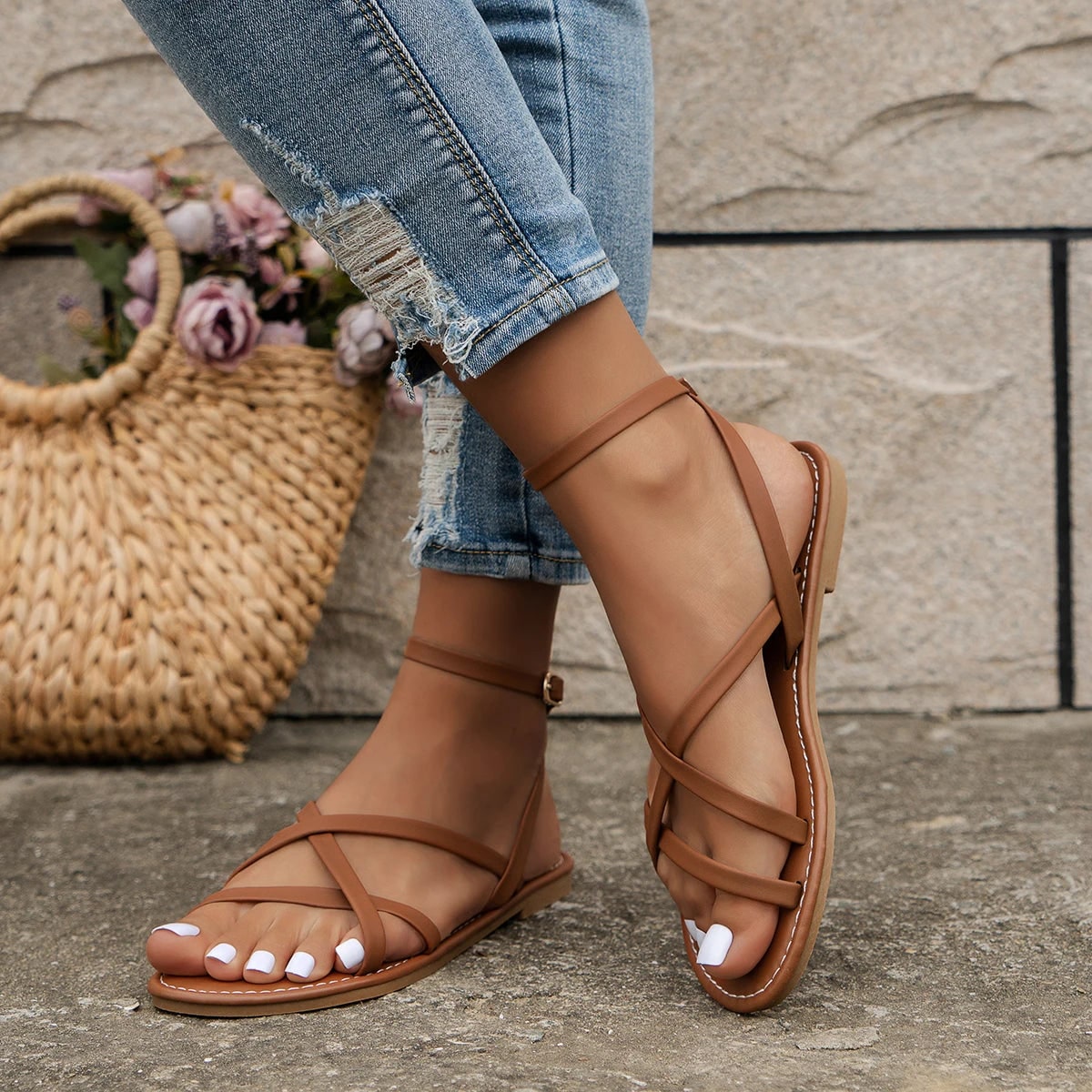 Women's Sandals Strappy Ankle-Wrap | Casual Sandals - Image 6
