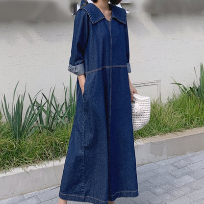 Women's Summer Blue Long Sleeve Dress | Casual Dress - Image 2