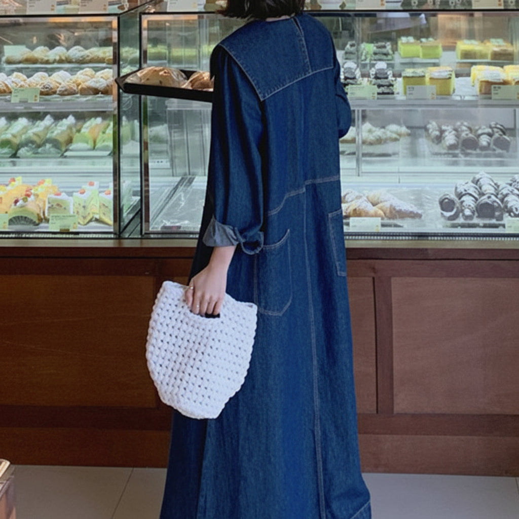 Women's Summer Blue Long Sleeve Dress | Casual Dress - Image 4