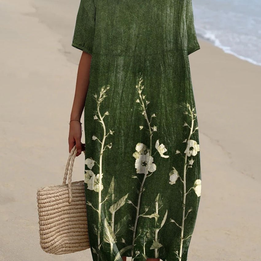 Women's Summer Casual Dress V-Neck | Floral Dress - Image 4