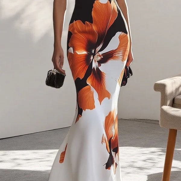 Women's Summer Dress Floral Maxi Long Sleeve | Evening Dress - Image 3
