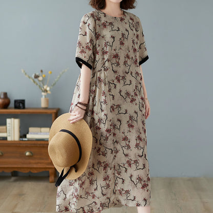 Women's Summer Dress Short Sleeve | Floral Print Dress