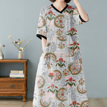 Women's Summer Dress Short Sleeve | Floral Print Dress
