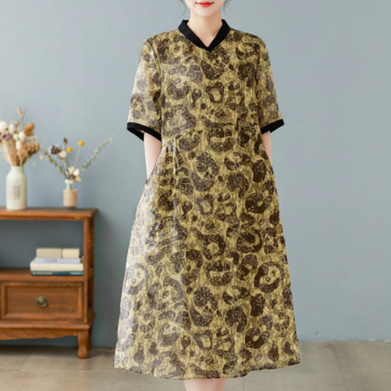Women's Summer Dress Short Sleeve | Floral Print Dress
