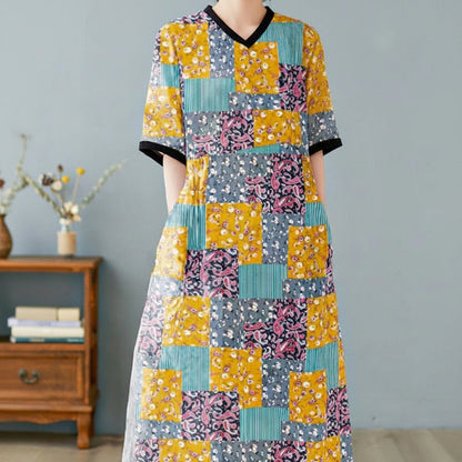 Women's Summer Dress Short Sleeve | Floral Print Dress