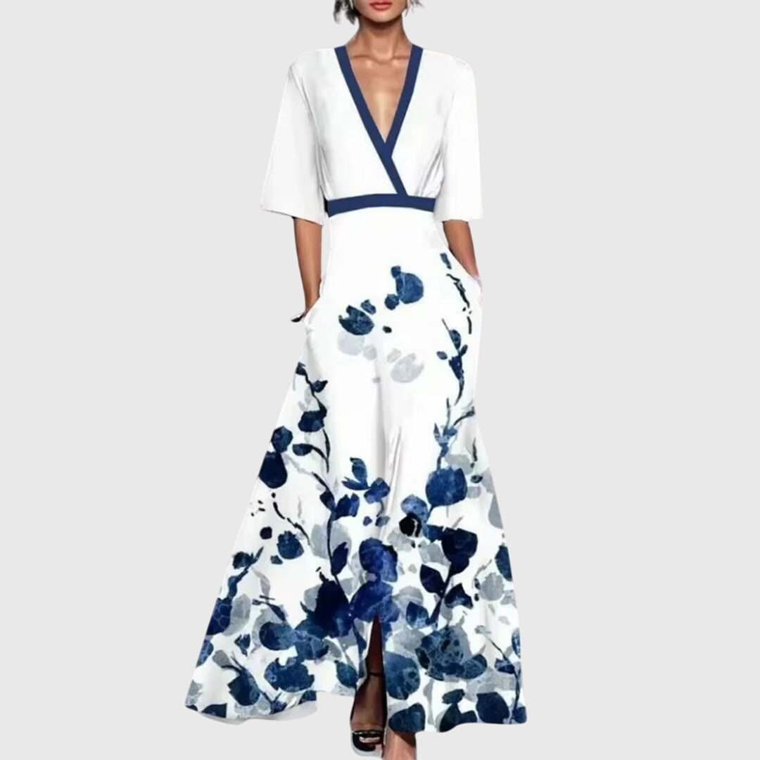 Women's Summer Dress Maxi Floral | V-Neck Sleeveless - Image 1