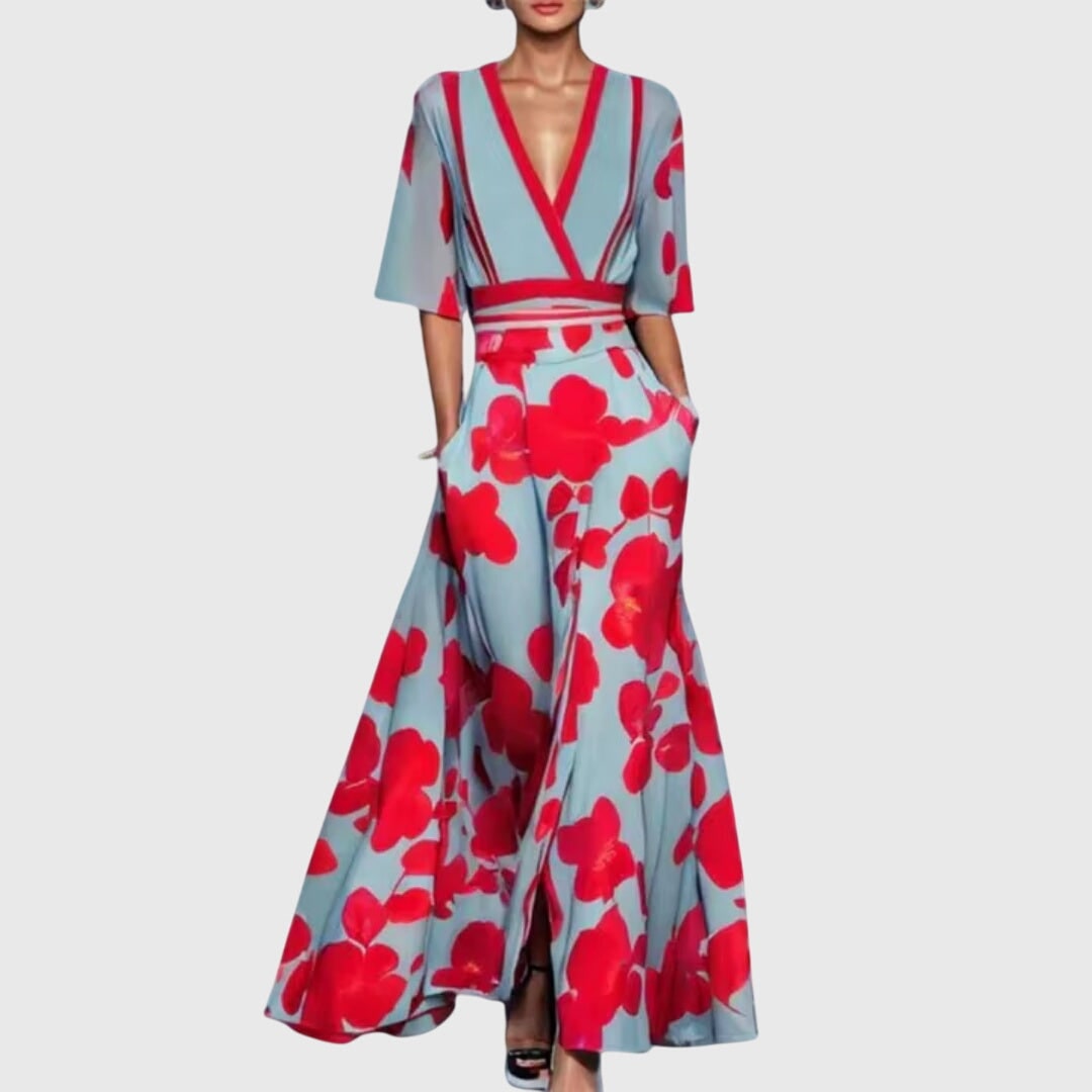 Women's Summer Dress Maxi Floral | V-Neck Sleeveless - Image 3