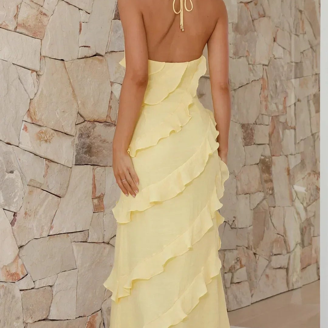 Women's Summer Dress Maxi Ruffle | Halter Neck - Image 2