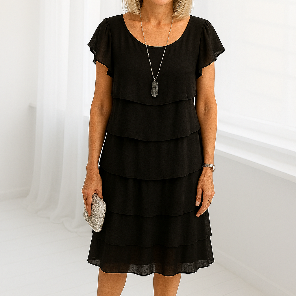 Women's Summer Dress Midi Short Sleeve | Layered Dress - Image 2