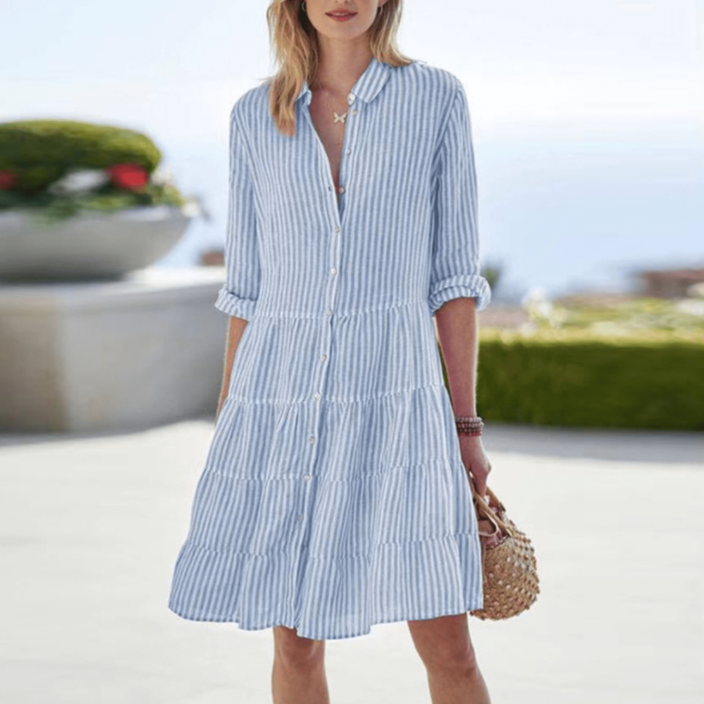 Women's Summer Dress Striped Midi | Casual Dress - Image 1