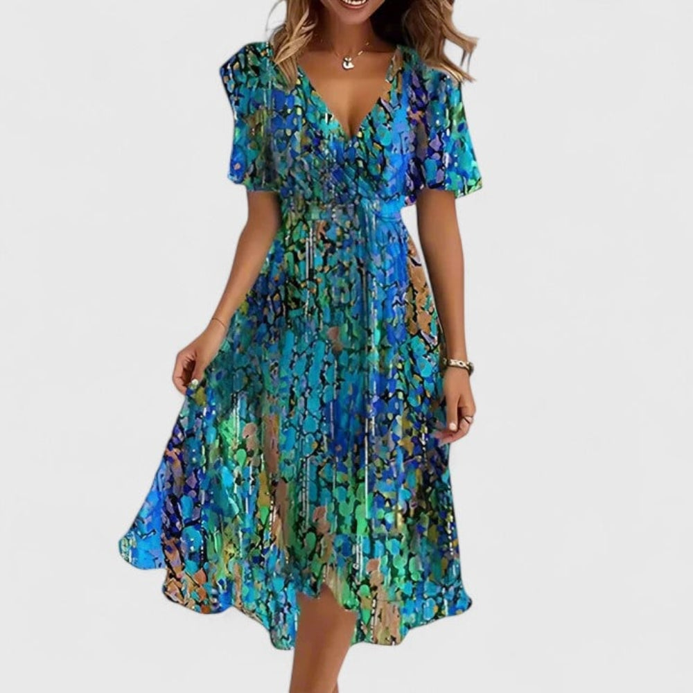 Women's Summer Floral Short Dress Midi | Boho - Image 1