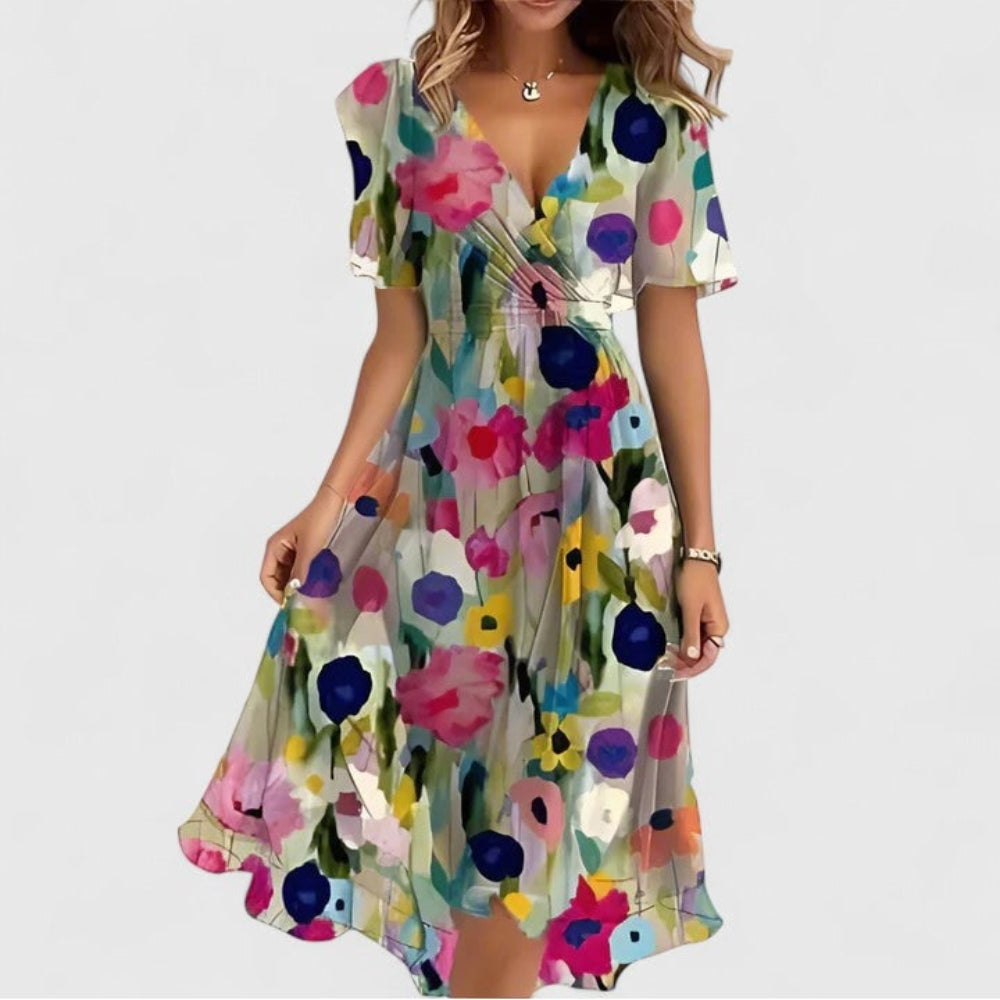 Women's Summer Floral Short Dress Midi | Boho - Image 2
