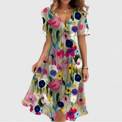 Women's Summer Floral Short Dress Midi | Boho - Image 2