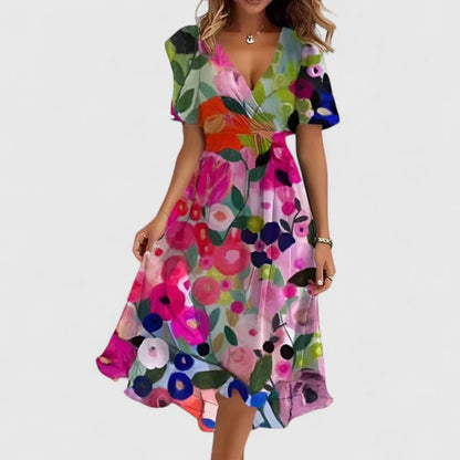 Women's Summer Floral Short Dress Midi | Boho - Image 3