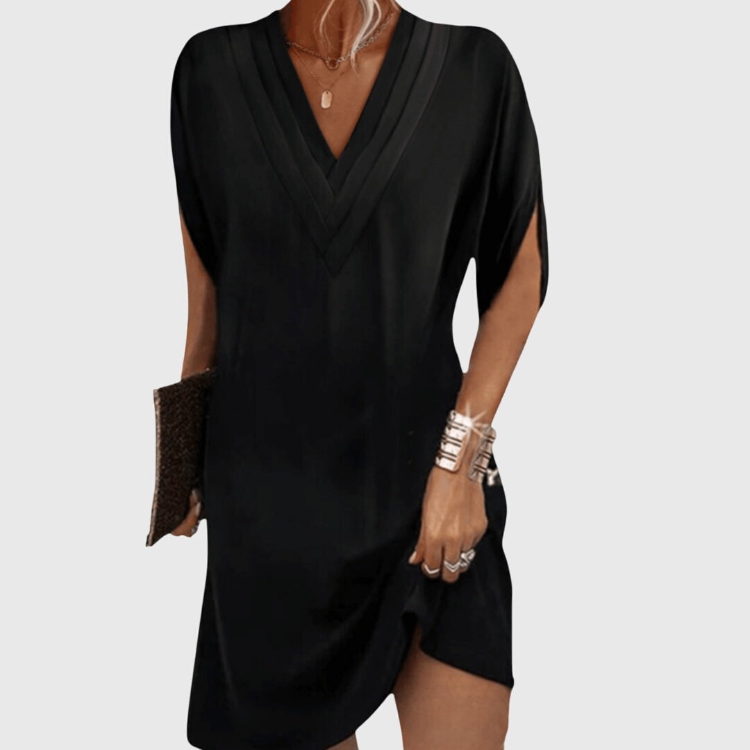 Women's Summer Flowy V-Neck Dress | Tummy-Hiding - Image 1