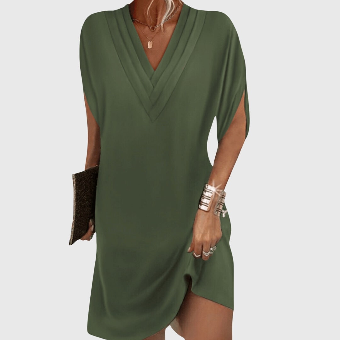 Women's Summer Flowy V-Neck Dress | Tummy-Hiding - Image 2