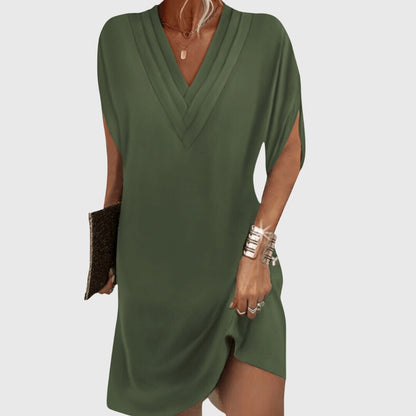 Women's Summer Flowy V-Neck Dress | Tummy-Hiding - Image 2