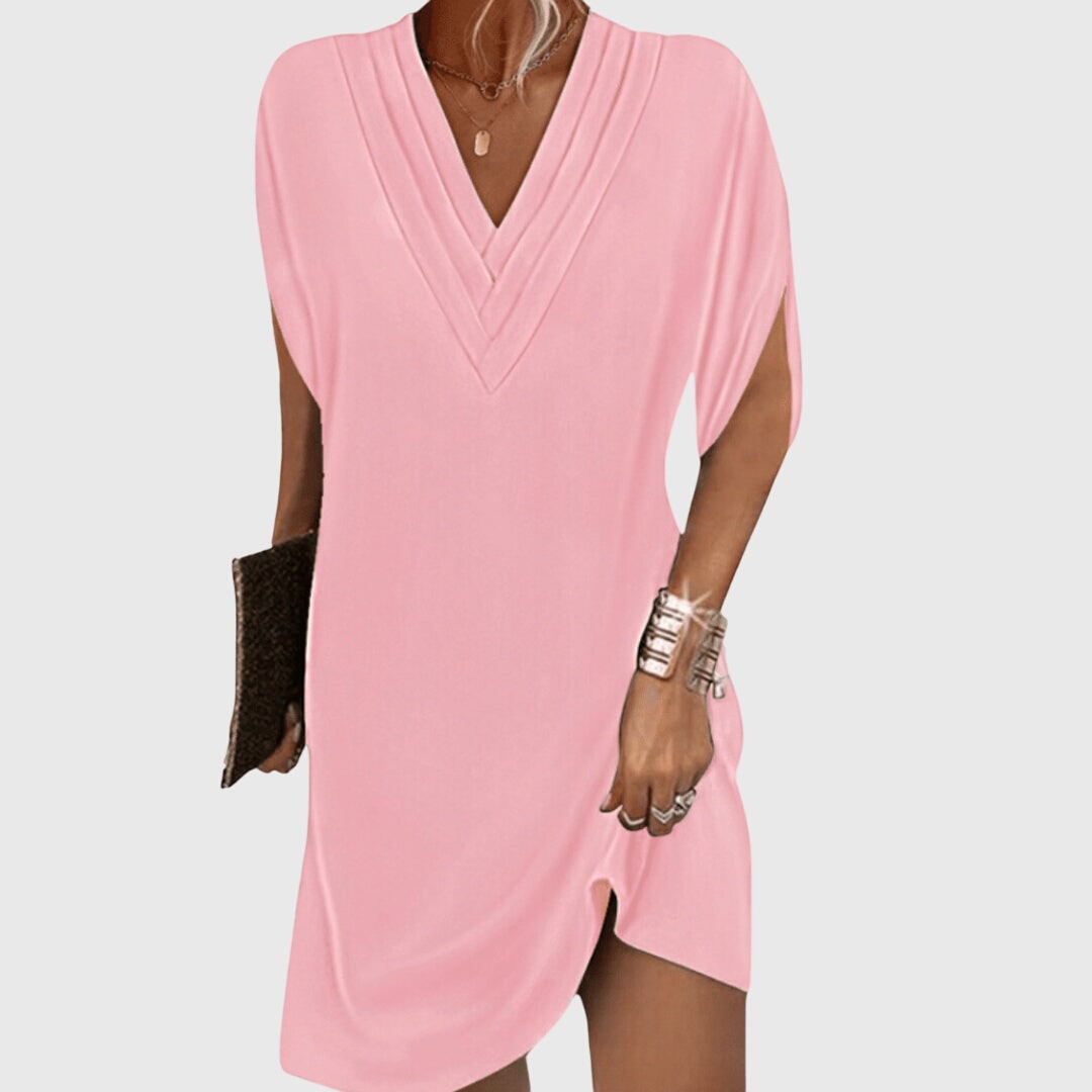 Women's Summer Flowy V-Neck Dress | Tummy-Hiding - Image 3
