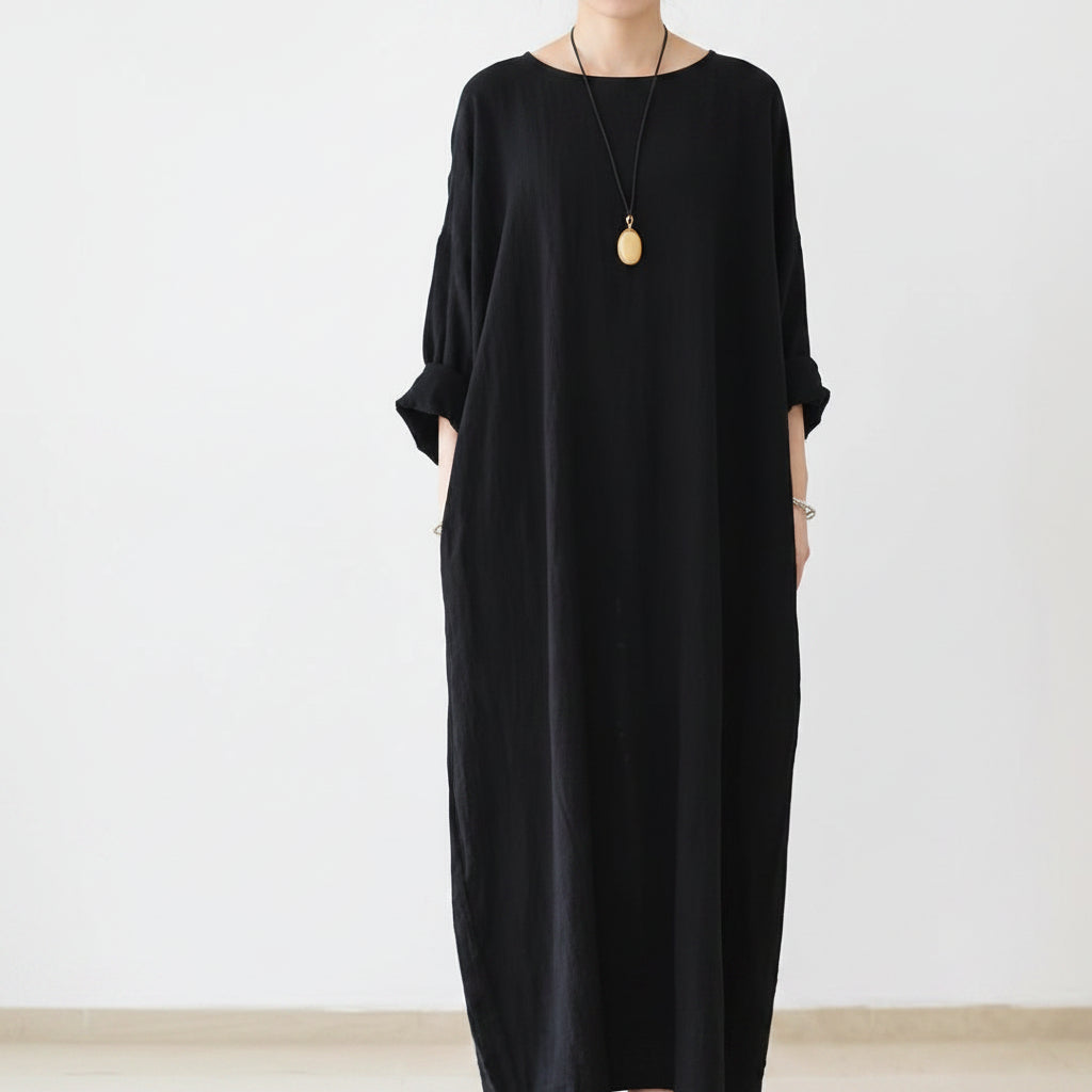Women's Summer Long Sleeve Caftan Dress Midi | Boho - Image 1
