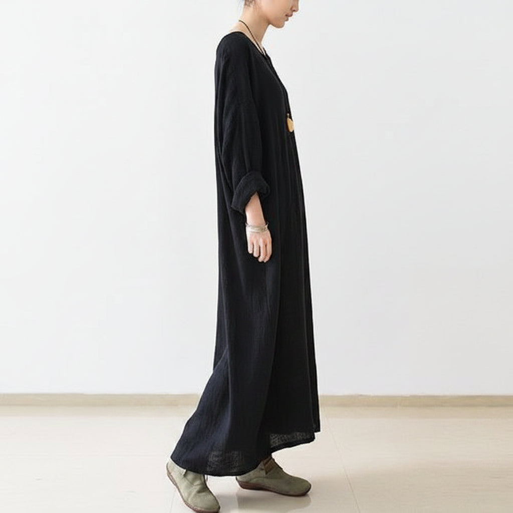 Women's Summer Long Sleeve Caftan Dress Midi | Boho - Image 3