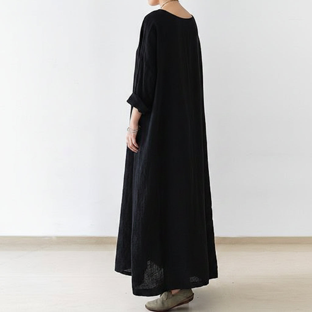 Women's Summer Long Sleeve Caftan Dress Midi | Boho - Image 4