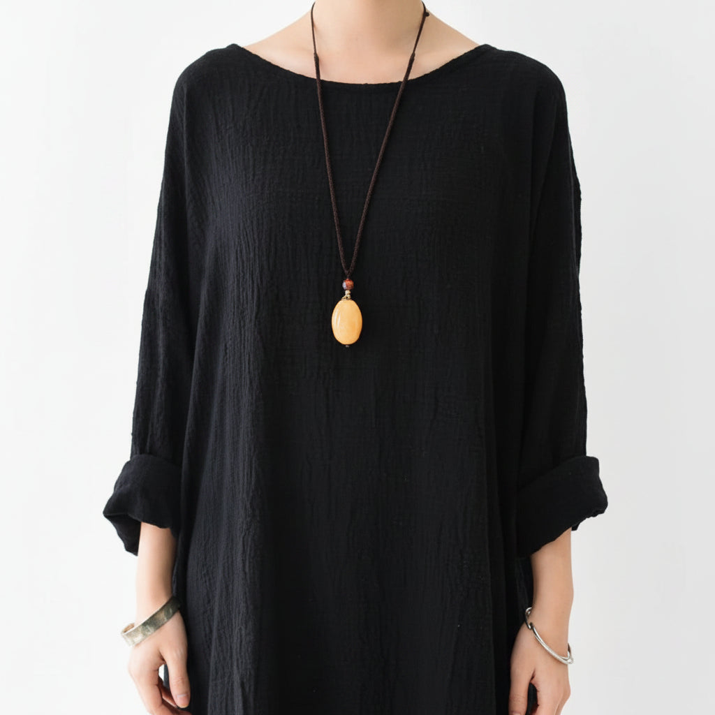 Women's Summer Long Sleeve Caftan Dress Midi | Boho - Image 5