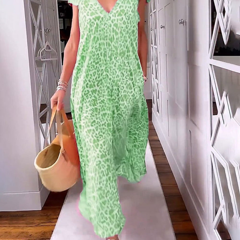 Women's Summer Maxi Dress Pocket Midi | V-Neck Floral - Image 6
