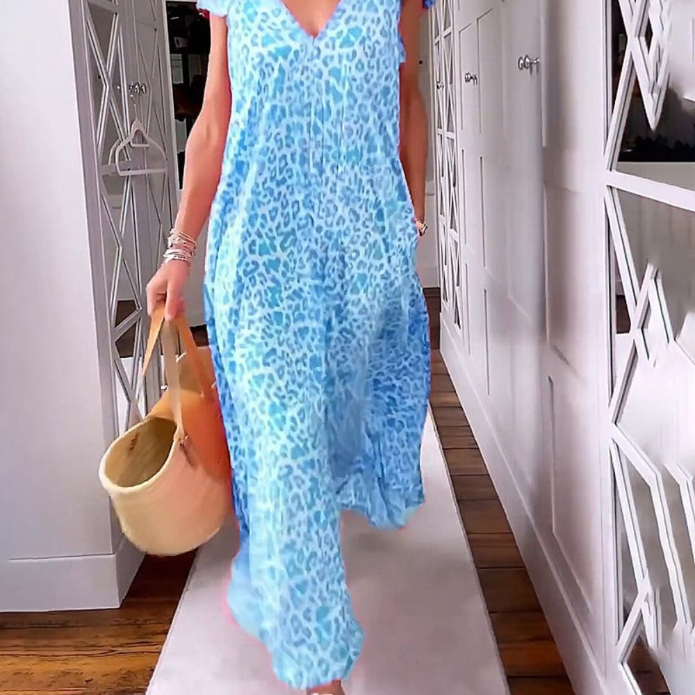 Women's Summer Maxi Dress Pocket Midi | V-Neck Floral - Image 7