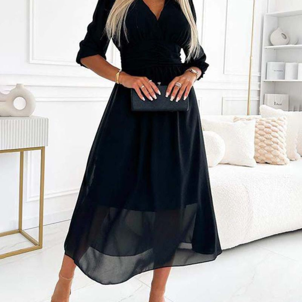 Women's Summer Midi V-Neck Dress | Waist - Image 11