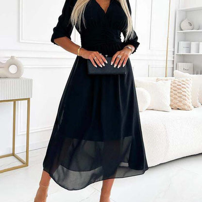 Women's Summer Midi V-Neck Dress | Waist - Image 11